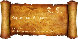 Kapuszta Viktor névjegykártya